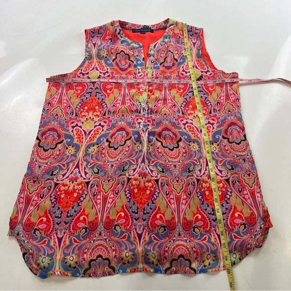Tommy Hilfiger  women’s orange textured top L L65-37 - Picture 4 of 5